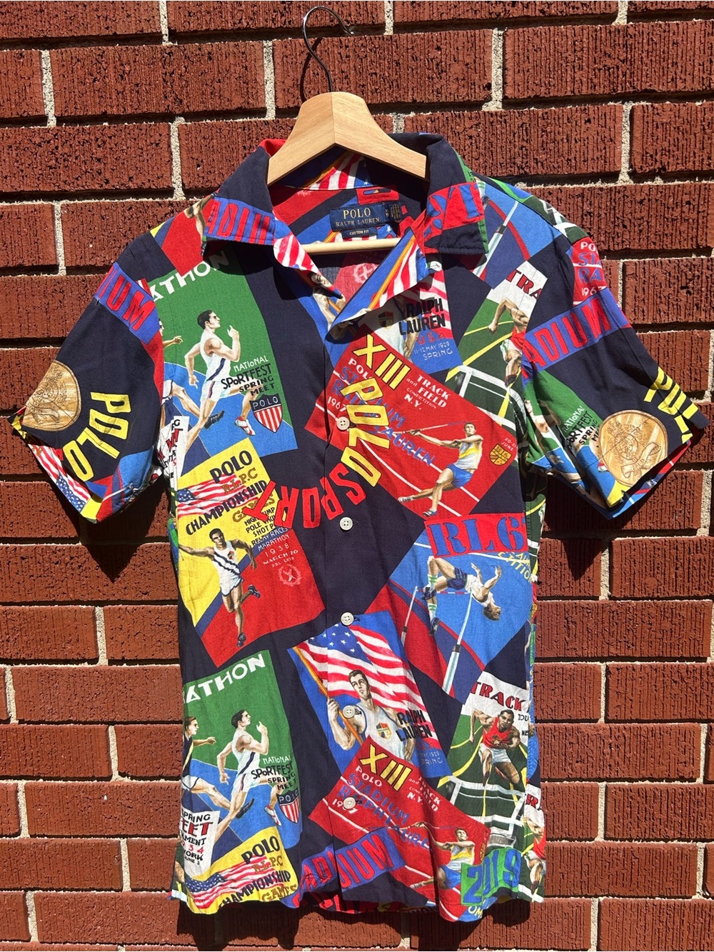 Polo Ralph Lauren Stadium Track & Field All-Over Print Shirt XS